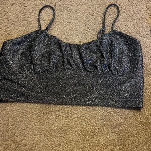 silver sparkly crop top